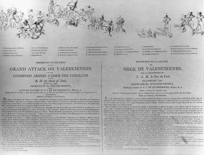 Image of The Grand Attack on Valenciennes by the Combined Armies under the Command of His Royal Highness the Duke of York, 25 July 1793 [Key to GAC1536]