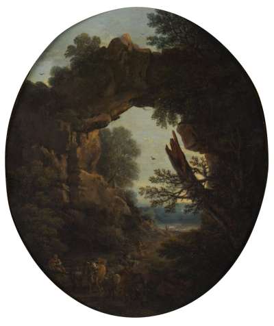 Image of Landscape, View of a River through a Rock Arch