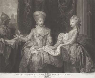 Image of Charlotte Sophia of Mecklenburg-Strelitz (1744-1818) Queen of King George III, and the Princess Royal