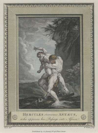 Image of Hercules Overcomes Antæus who Opposes his Passage into Africa