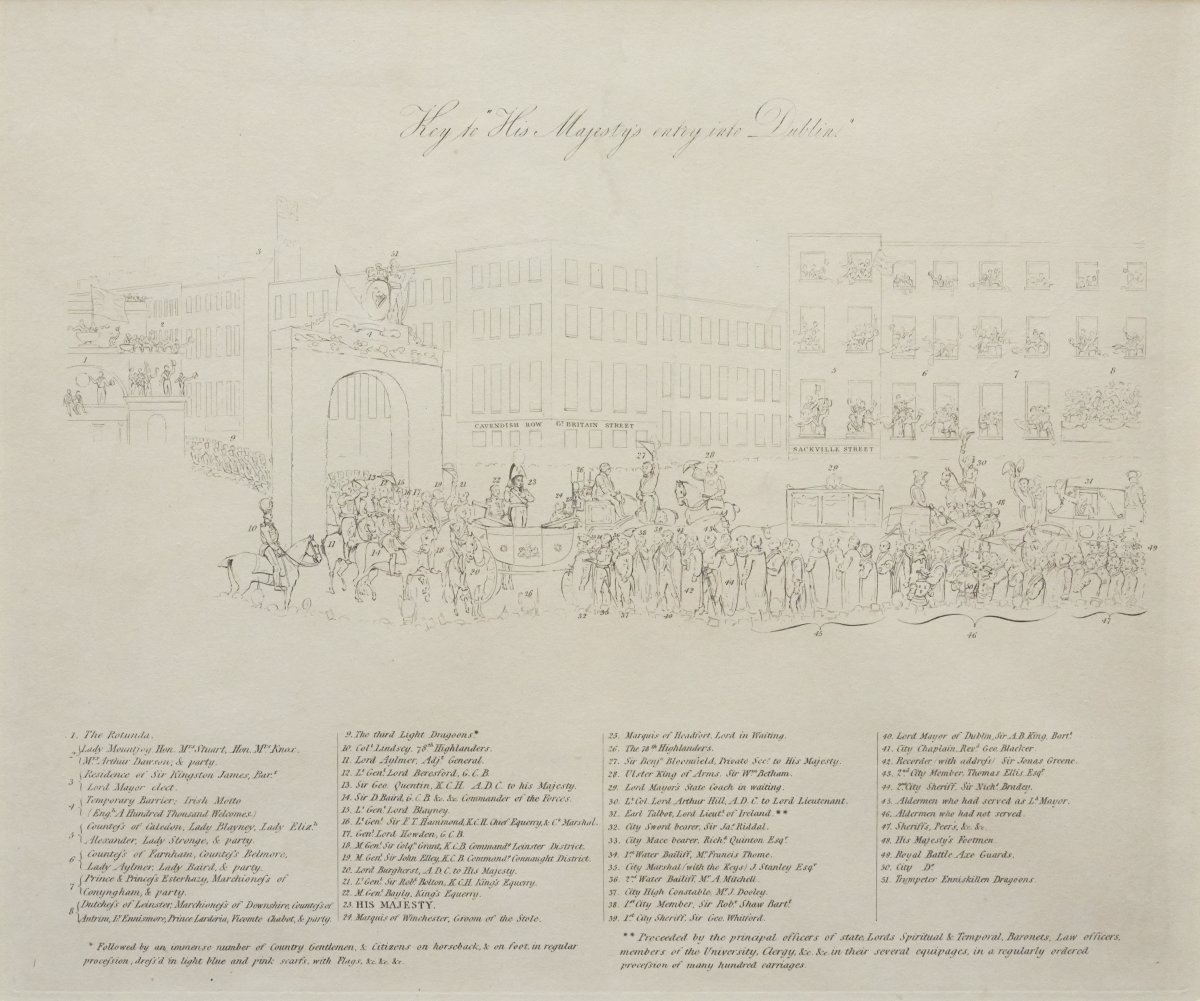 Image of King George IV’s Triumphal Entry into Dublin, 17 August 1821 [Key]