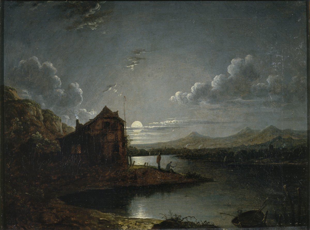 Image of A River Scene with Cottage