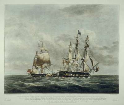 Image of Engagement of Frigates “Java” & “Constitution” [Plate 1]