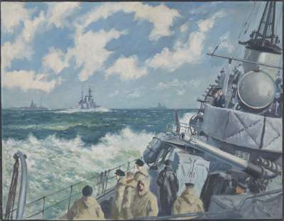 Image of Seascape with Royal Naval Ships, c1943