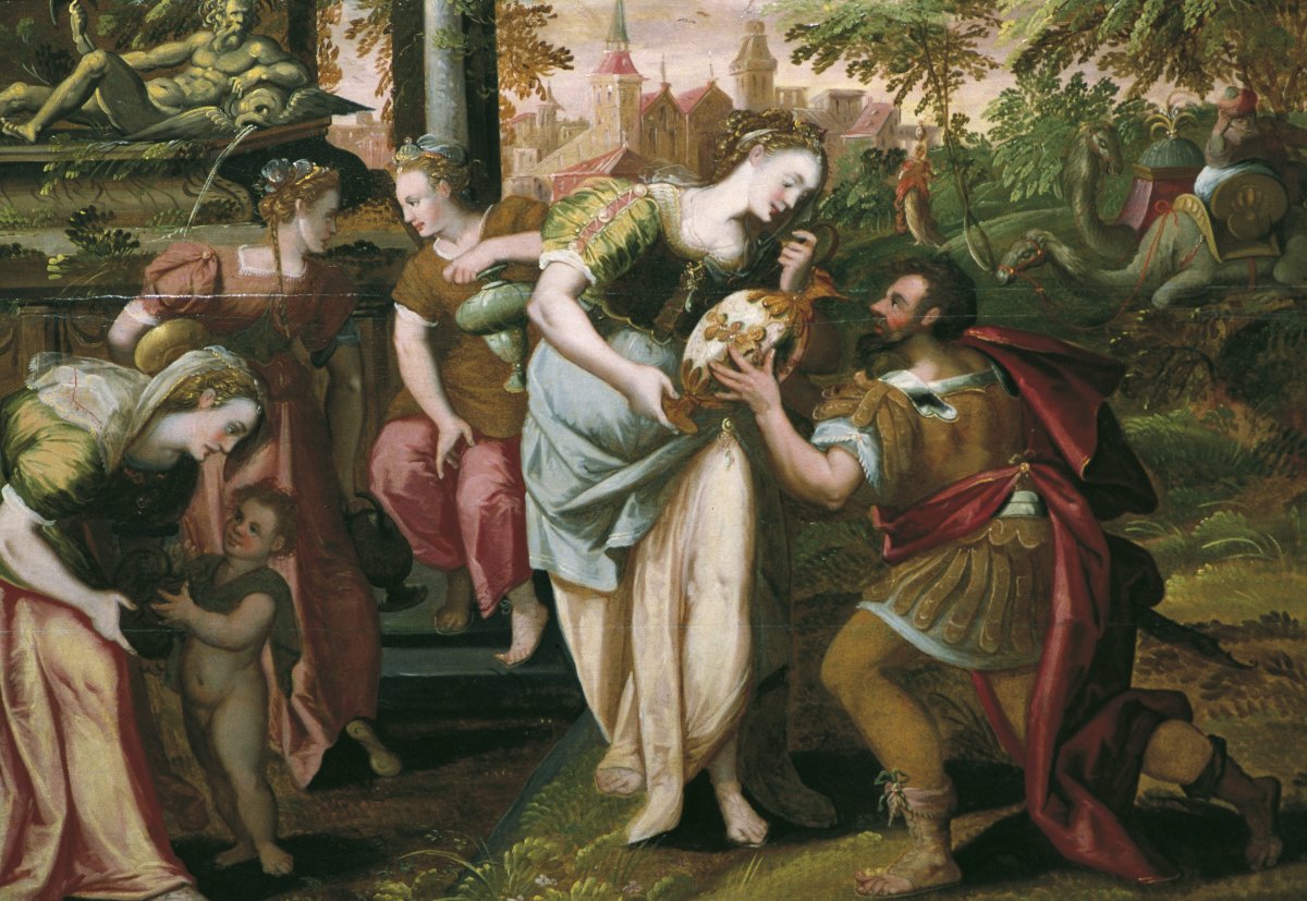 Image of Rebecca and Eliezar at the Well