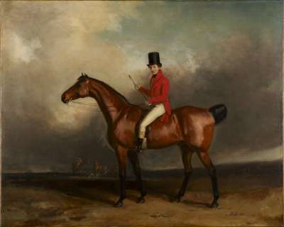 Image of Mr A W Tudor (Master of Foxhounds) on Horseback