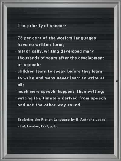 Image of Untitled (The priority of speech…)