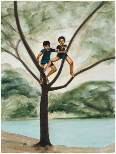 Image of Two Boys in a Tree