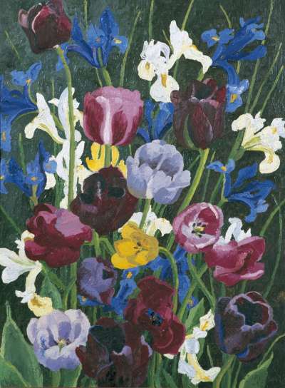 Image of Tulips and Iris