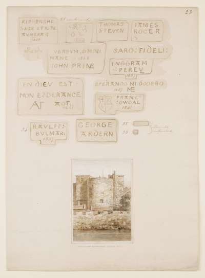 Image of Beauchamp Tower from Tower Hill [with inscriptions]