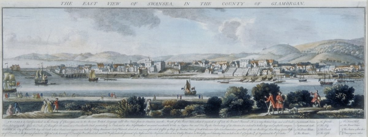 Image of The East View of Swansea, in the County of Glamorgan