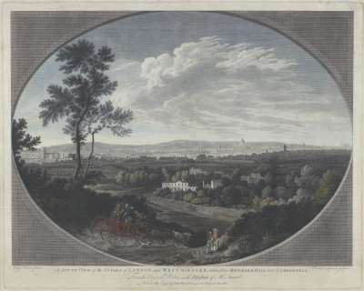 Image of A South View of the Cities of London and Westminster, taken from Denmark Hall near Camberwell