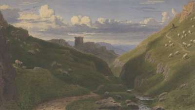 Image of Peveril’s Castle in the Peak District, Derbyshire, Evening