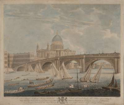 Image of The Boats Sailing for the Cup Given by His Royal Highness, 23 July 1782, with a View of St. Paul’s etc.