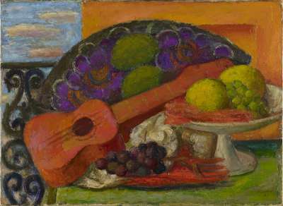 Image of Still Life with Guitar and Fruit