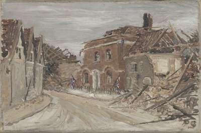 Image of Unidentified Street Scene Showing Bomb Damage