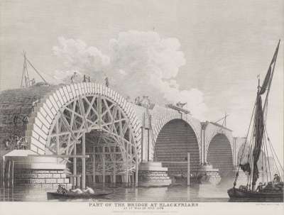 Image of Part of the Bridge at Blackfriars, as it was in July 1766