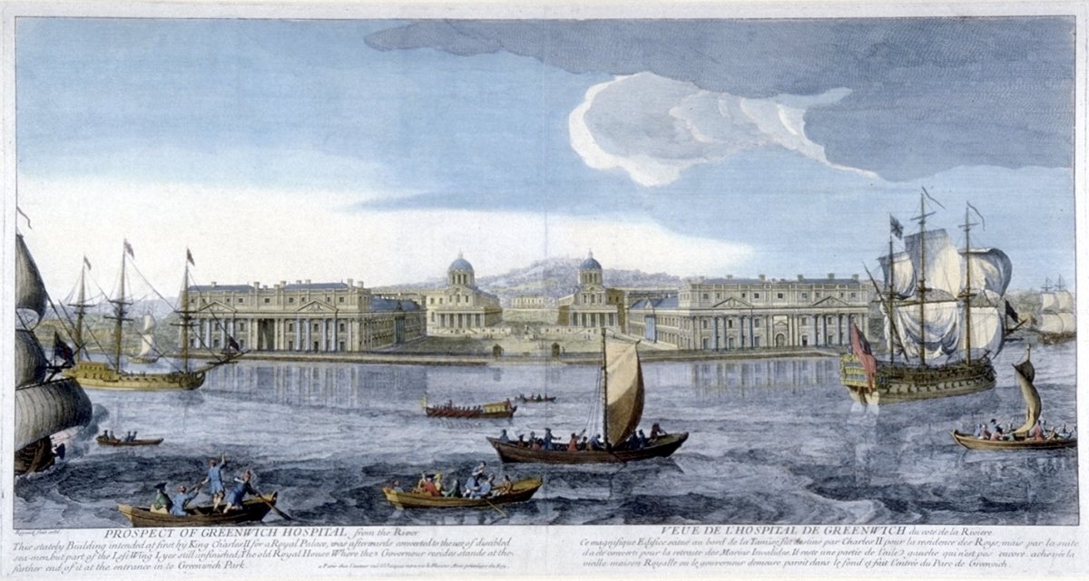 Image of Prospect of Greenwich Hospital from the River / Veue de l’Hospital de Greenwich du coté de la Riviere