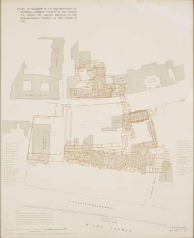 Image of Plan of Buildings in the Neighbourhood of Whitehall… as they Stood in 1680