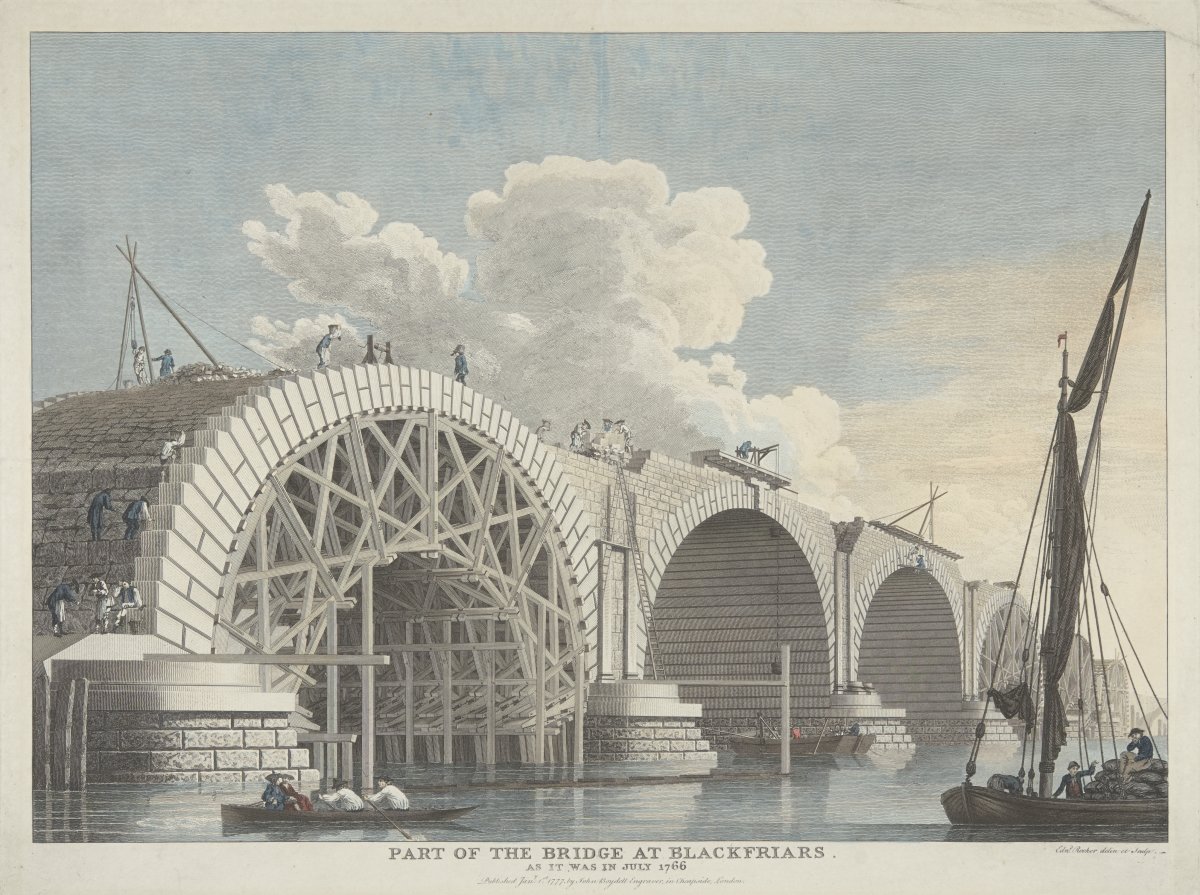 Image of Part of the Bridge at Blackfriars, as it was in July 1766