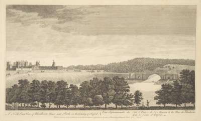 Image of A North East View of Blenheim House and Park, in the County of Oxford / Veüe Septentrionalle du Coté l’Est de la Maison & du Parc de Blenheim, dans le Conté d’Oxford.