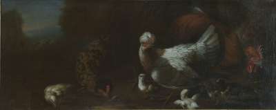 Image of Farmyard Birds in a Landscape