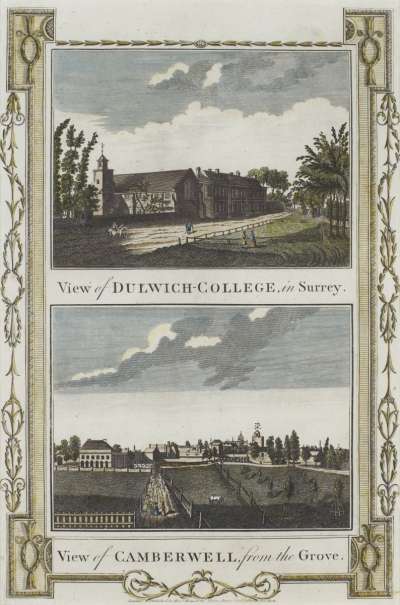 Image of View of Dulwich College, in Surrey / View of Camberwell, from the Grove