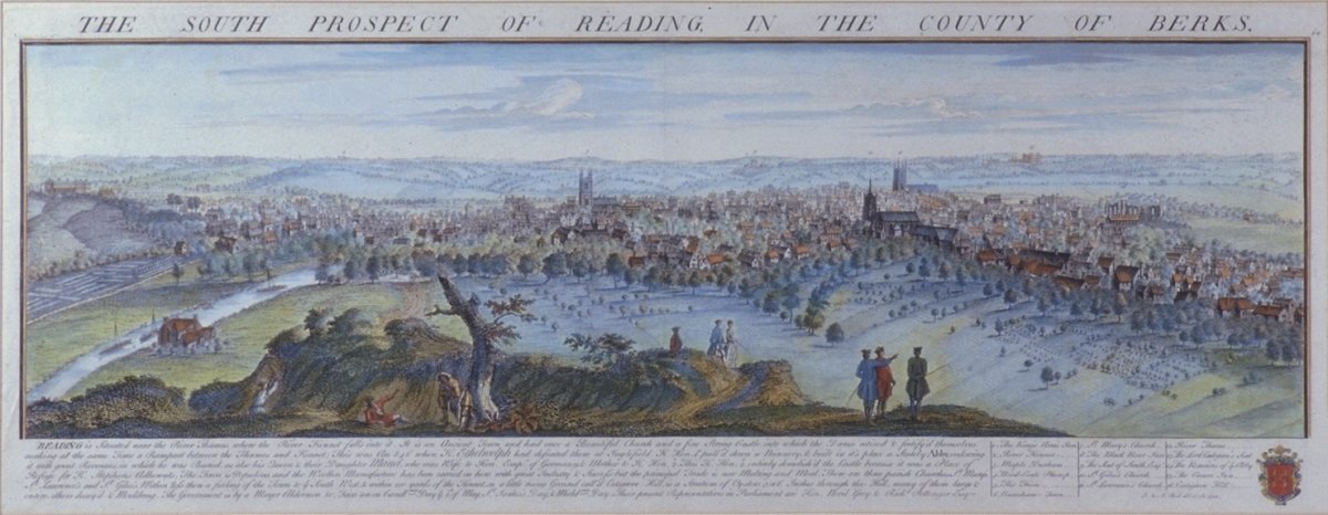 Image of The South Prospect of Reading, in the County of Berks