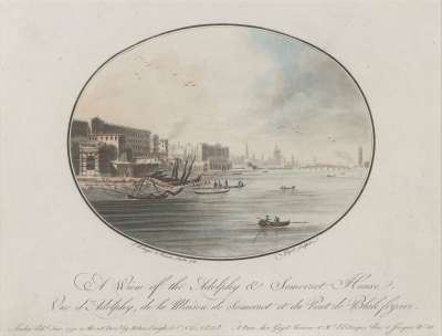 Image of A View of the Adelphi & Somerset House / Vue d’Adelphi, de la Maison de Somerset et du Pont de Blackfriars