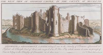 Image of The West View of Grismond Castle, in the County of Monmouth