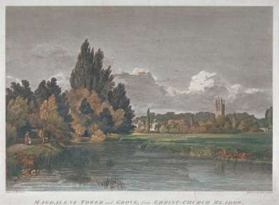 Image of Magdalene Tower & Grove, from Christ-Church Meadow