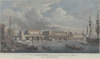 Image of A View of London Bridge before the late Alteration as in the Year 1760