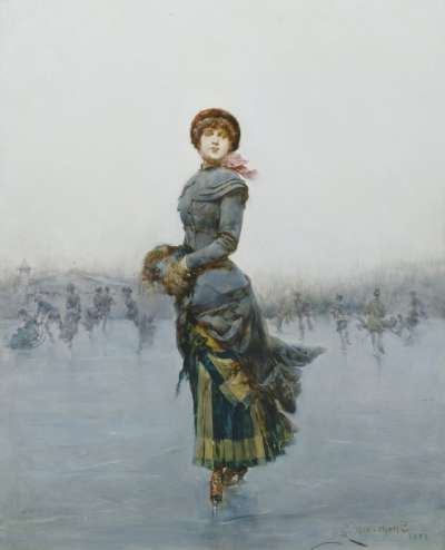 Image of Lady Skating on Ice