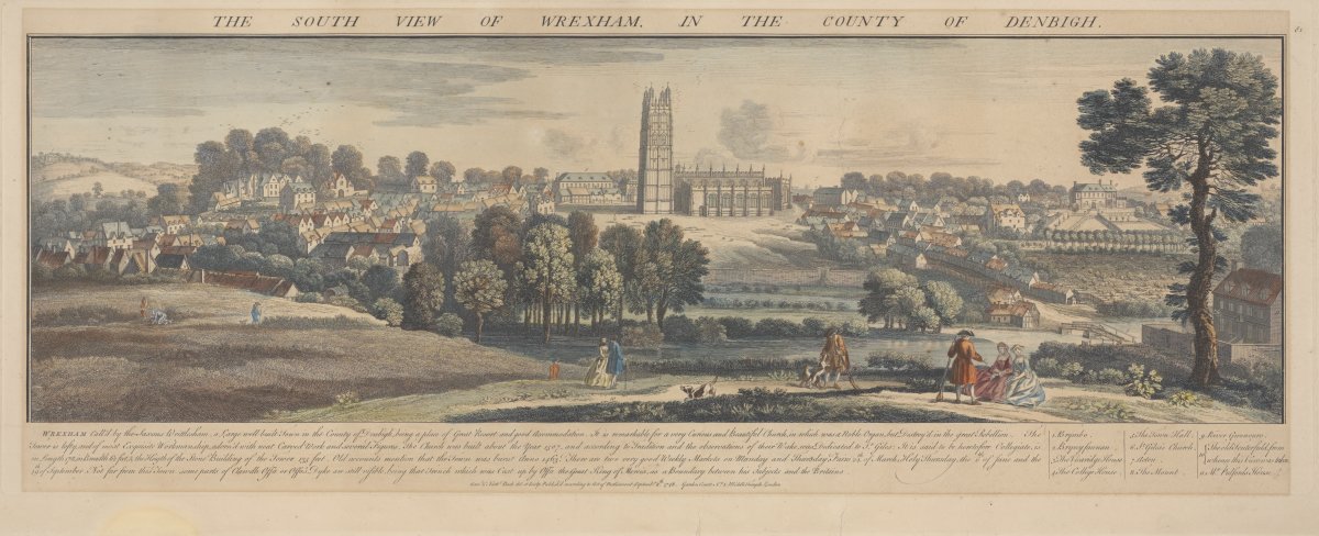 Image of The South View of Wrexham, in the County of Denbigh