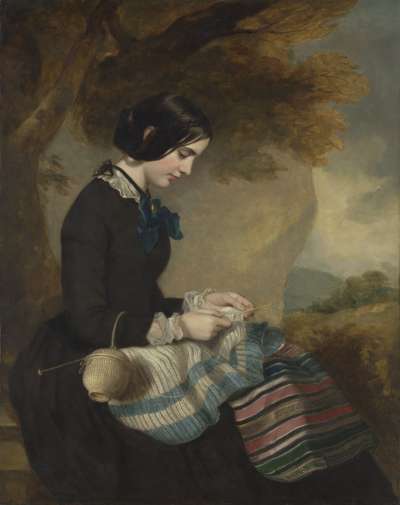 Image of Mary Isabella Grant (c.1830-1854), Knitting a Shawl