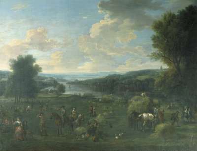 Image of View of the Severn Valley with Haymaking and Figures