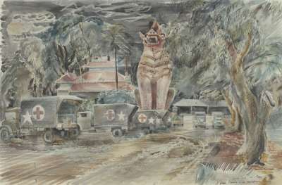 Image of Chinthe and Ambulance Convoy, Pegu [Bago], Burma