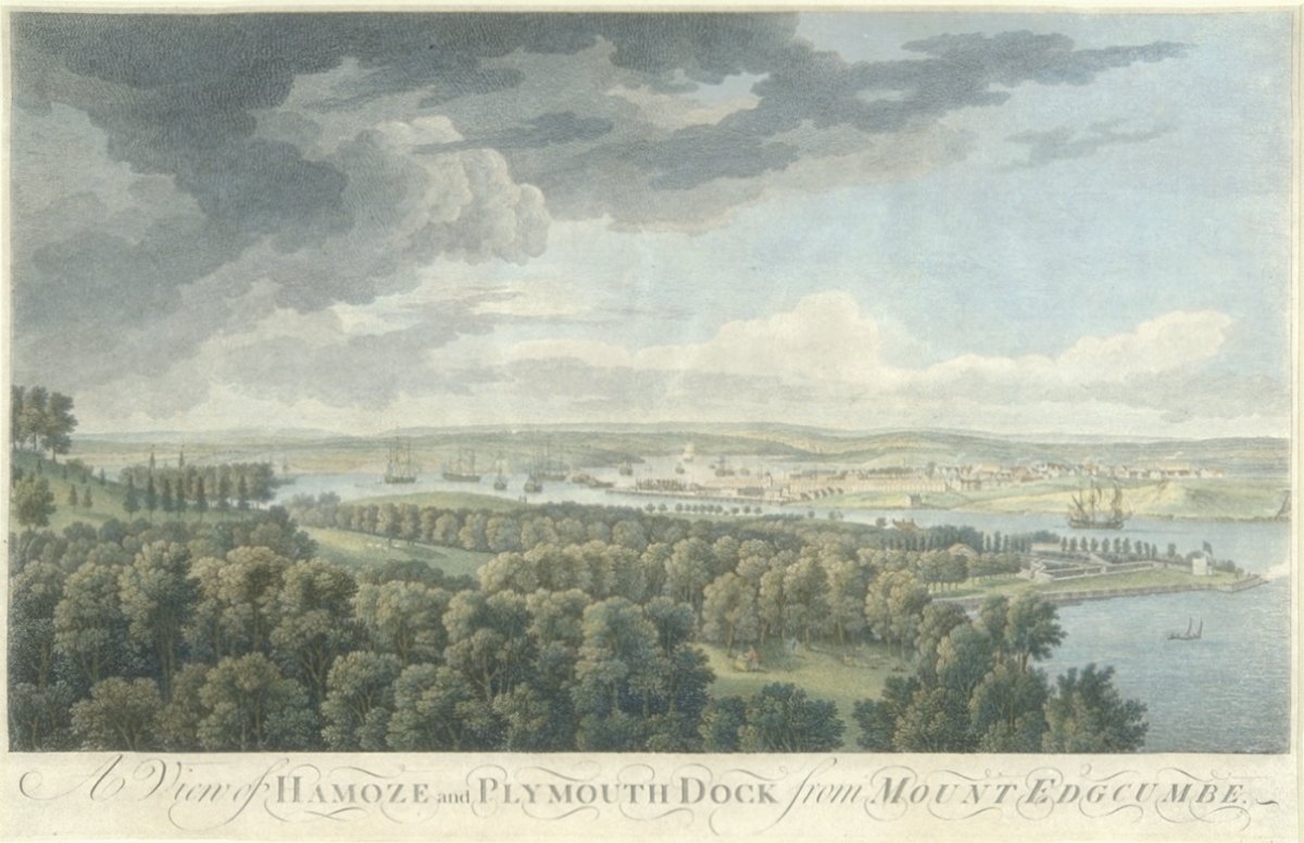 Image of A View of Hamoze and Plymouth Dock from Mount Edgcumbe