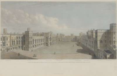 Image of A View of the Upper Ward of Windsor Castle, as repaired, altered and improved in the Reigns of King George IV, King William IV and Queen Victoria