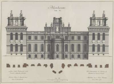 Image of The East front of Blenheim House drawn Orthographically