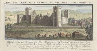 Image of The West View of Usk Castle, in the County of Monmouth