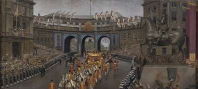 Image of Coronation Procession: Admiralty Arch from Trafalgar Square