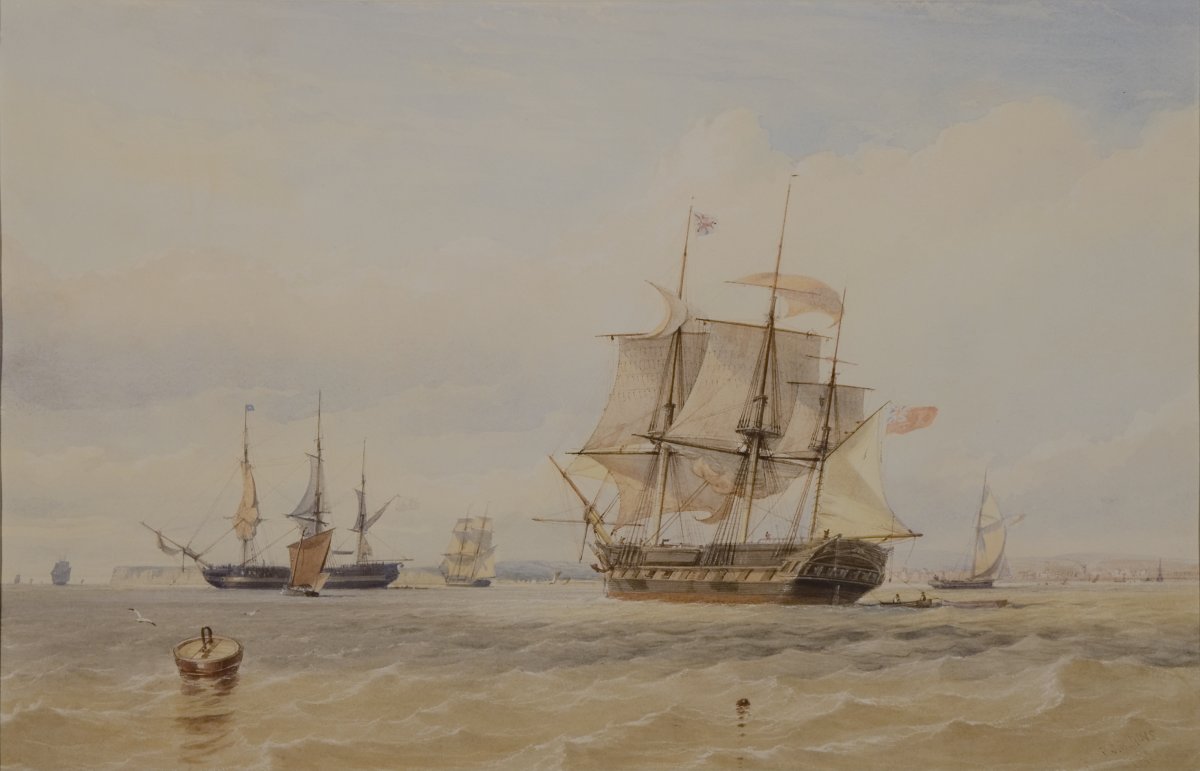 Image of Seascape with Shipping off a Coast