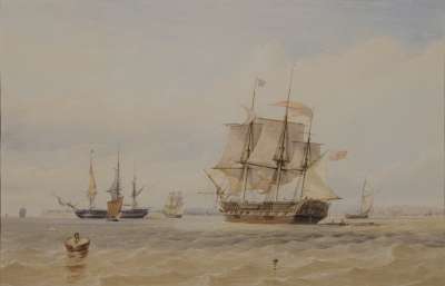 Image of Seascape with Shipping off a Coast