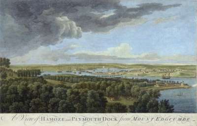 Image of A View of Hamoze and Plymouth Dock from Mount Edgcumbe