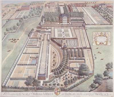 Image of A Prospect of the Seat of Sir William Ashhurst at Highgate in the County of Middlesex