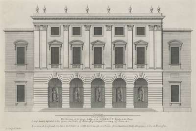 Image of Elevation of the Great Gallery in Somerset House to the River / Elevation de la Grande Gallerie del’Hostel de Somerset du coste de la Riviere