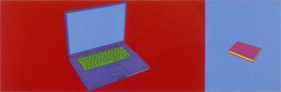 Image of untitled [lap-top computer and book]