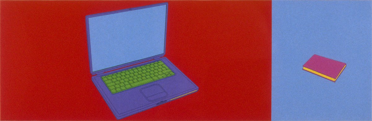 Image of untitled [lap-top computer and book]