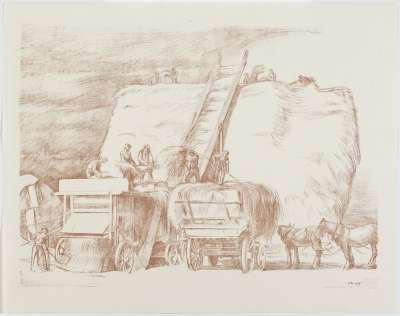 Image of Working on the Land: Threshing